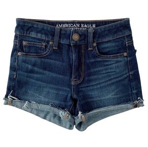 AE Hi-Rise Shortie Cutoff Cuff Hem Denim Shorts
